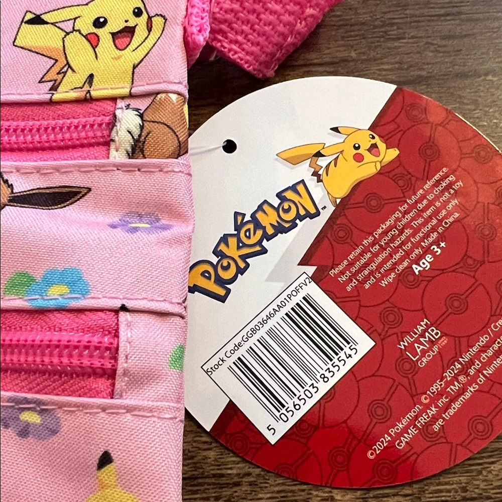 Pokemon Pink Crossbody Bag with Pikachu & Eevee Print - Picture 2 of 5